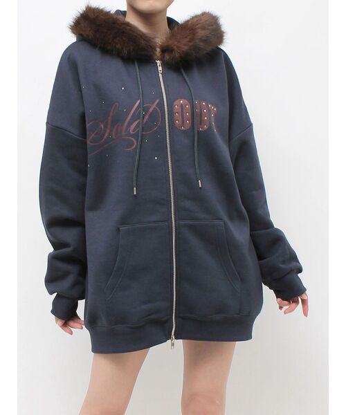 jouetie(ジュエティ)の「ファードッキングルーズジップフーディ(Tシャツ/カットソー・レディース・ネイビー/カーキ/グレー・FREE)」の22枚目の写真