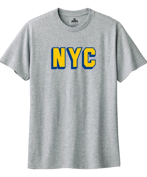 Ol' Basics(オールベーシックス)の「Ol' Basics(オール・ベーシックス) 半袖Tシャツ NYC ロゴ プリント 5.6オンス トップス カットソー レディース(Tシャツ/カットソー・レディース・グレー系1/グレー系2/ホワイト系2/ホワイト系1・L/M)」の1枚目の写真