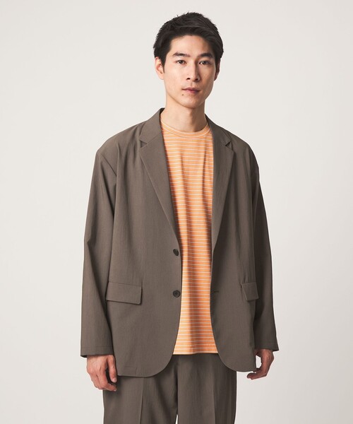 green label relaxing（グリーンレーベルリラクシング）の「SHIELDRY カジュアル ジャケット -伸縮性・UVカット・遮熱-（テーラードジャケット・メンズ・グレー系/ダークグレー/モカ・XL/L/M/S）」の9枚目の写真