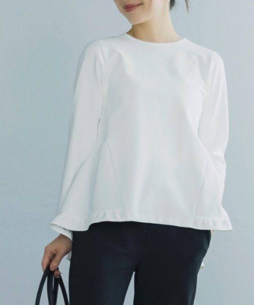 Sono(ソーノ)の「SONO/ソーノ 【Magical Stretch】ミニティアードフリルLSプルオーバー(Tシャツ/カットソー・レディース・ブラック/ネイビー/ホワイト・F)」の2枚目の写真