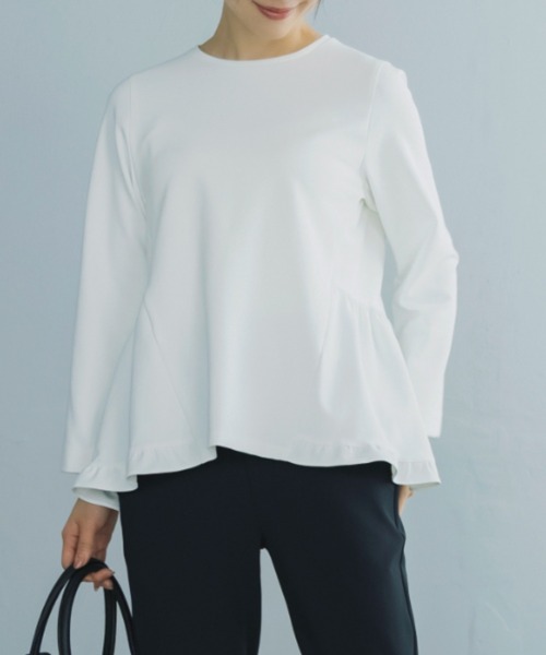 Sono(ソーノ)の「SONO/ソーノ 【Magical Stretch】ミニティアードフリルLSプルオーバー(Tシャツ/カットソー・レディース・ブラック/ネイビー/ホワイト・F)」の6枚目の写真