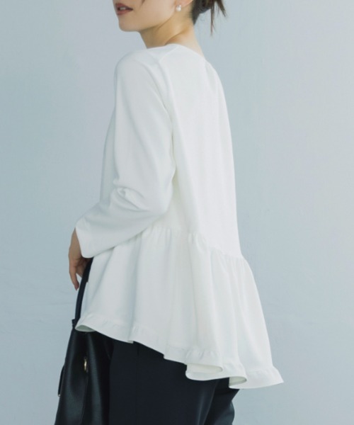Sono(ソーノ)の「SONO/ソーノ 【Magical Stretch】ミニティアードフリルLSプルオーバー(Tシャツ/カットソー・レディース・ブラック/ネイビー/ホワイト・F)」の7枚目の写真