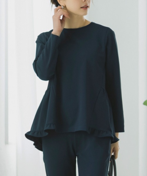 Sono(ソーノ)の「SONO/ソーノ 【Magical Stretch】ミニティアードフリルLSプルオーバー(Tシャツ/カットソー・レディース・ブラック/ネイビー/ホワイト・F)」の11枚目の写真