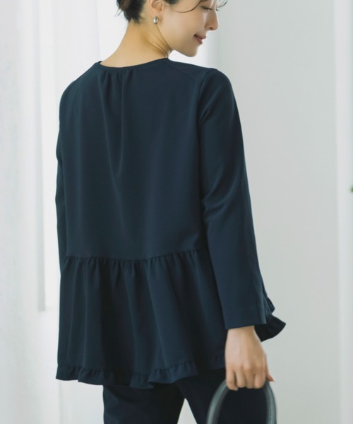 Sono(ソーノ)の「SONO/ソーノ 【Magical Stretch】ミニティアードフリルLSプルオーバー(Tシャツ/カットソー・レディース・ブラック/ネイビー/ホワイト・F)」の14枚目の写真