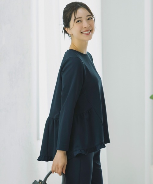 Sono(ソーノ)の「SONO/ソーノ 【Magical Stretch】ミニティアードフリルLSプルオーバー(Tシャツ/カットソー・レディース・ブラック/ネイビー/ホワイト・F)」の12枚目の写真
