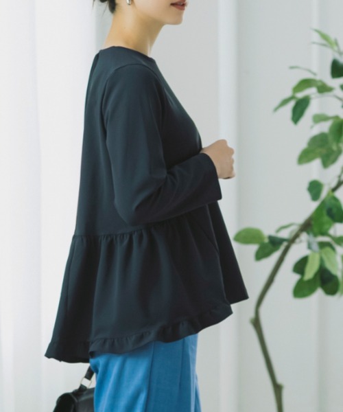 Sono(ソーノ)の「SONO/ソーノ 【Magical Stretch】ミニティアードフリルLSプルオーバー(Tシャツ/カットソー・レディース・ブラック/ネイビー/ホワイト・F)」の20枚目の写真