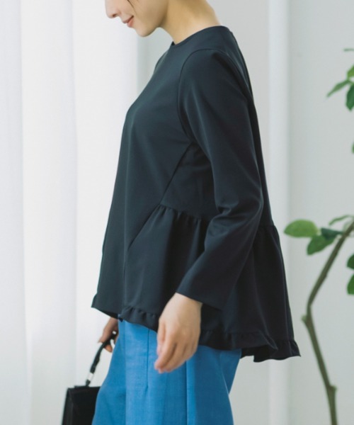 Sono(ソーノ)の「SONO/ソーノ 【Magical Stretch】ミニティアードフリルLSプルオーバー(Tシャツ/カットソー・レディース・ブラック/ネイビー/ホワイト・F)」の21枚目の写真