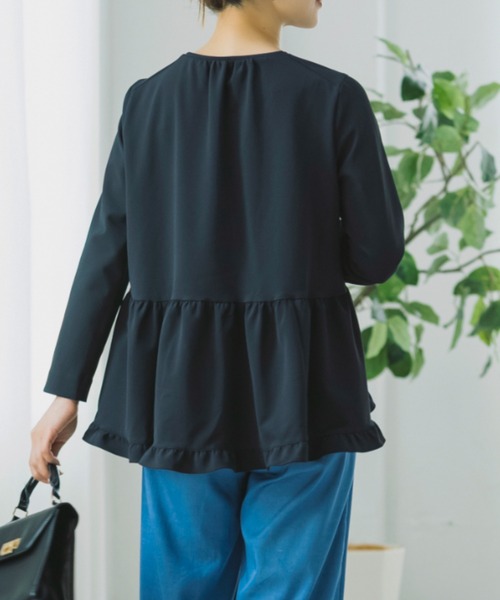 Sono(ソーノ)の「SONO/ソーノ 【Magical Stretch】ミニティアードフリルLSプルオーバー(Tシャツ/カットソー・レディース・ブラック/ネイビー/ホワイト・F)」の22枚目の写真