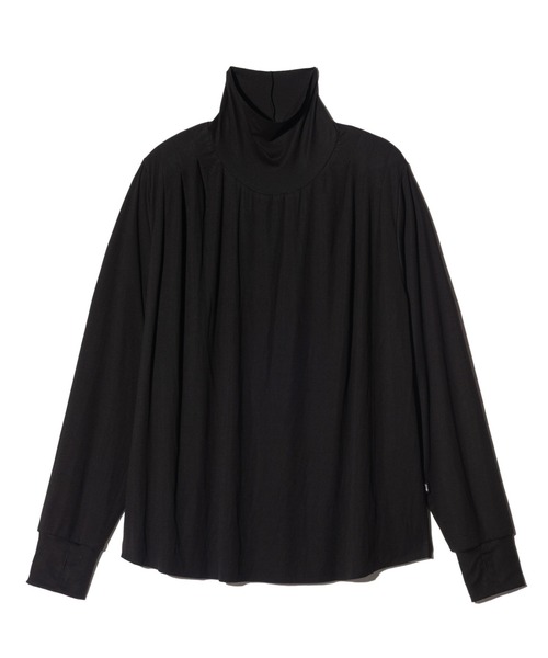 glamb（グラム）の「Drape Mock Neck Cutsew / ドレープモックネックカットソー（Tシャツ/カットソー・メンズ・グレー/ブラック・M/S/L）」の3枚目の写真