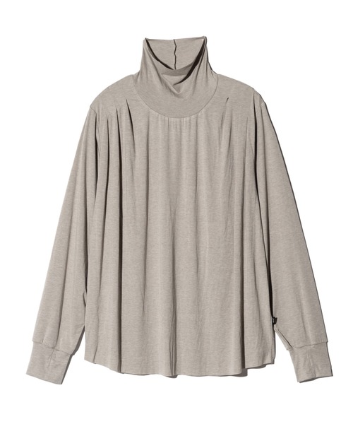glamb（グラム）の「Drape Mock Neck Cutsew / ドレープモックネックカットソー（Tシャツ/カットソー・メンズ・グレー/ブラック・M/S/L）」の4枚目の写真