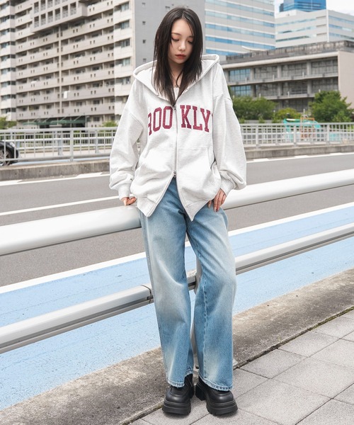 WEGO(ウィゴー)の「WEGO/【26年秋冬新作】グラフィックBIGZIPパーカー(パーカー・レディース・ネイビー/ブラウン/その他1/杢グレー/グレー系その他/スミクロ/ワイン・FREE)」の13枚目の写真