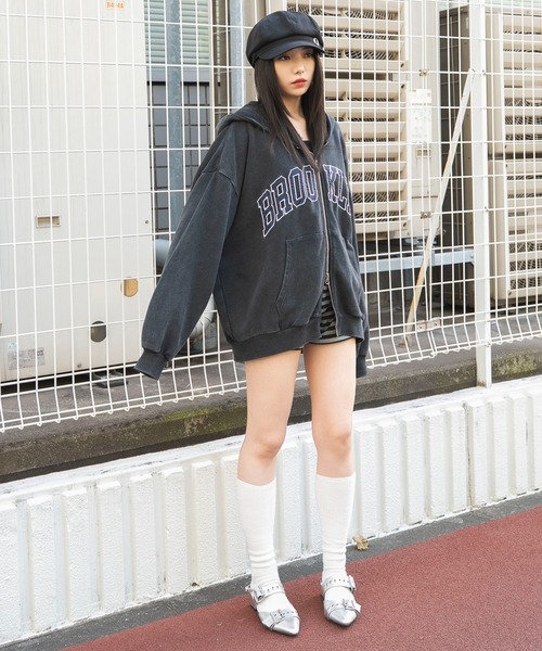 WEGO(ウィゴー)の「WEGO/【26年秋冬新作】グラフィックBIGZIPパーカー(パーカー・レディース・ネイビー/ブラウン/その他1/杢グレー/グレー系その他/スミクロ/ワイン・FREE)」の15枚目の写真
