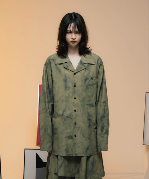 ONEVOID(ワンボイド)の「Big silhouette shirt - ビッグシルエットシャツ -(シャツ/ブラウス・メンズ・グレー/カーキ・MEDIUM/LARGE)」の1枚目の写真