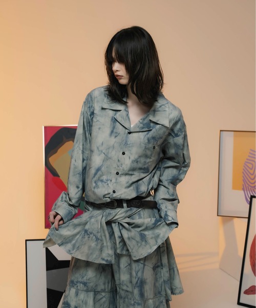 ONEVOID(ワンボイド)の「Big silhouette shirt - ビッグシルエットシャツ -(シャツ/ブラウス・メンズ・グレー/カーキ・MEDIUM/LARGE)」の7枚目の写真