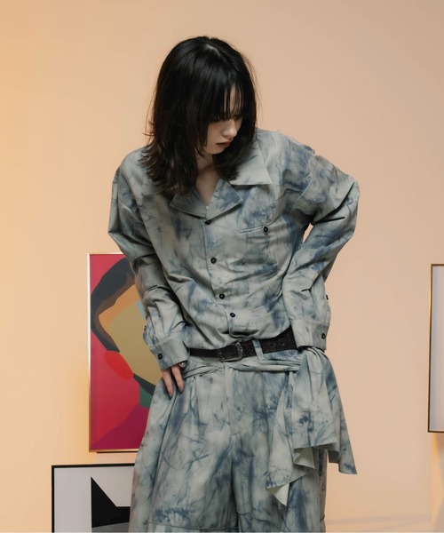 ONEVOID(ワンボイド)の「Big silhouette shirt - ビッグシルエットシャツ -(シャツ/ブラウス・メンズ・グレー/カーキ・MEDIUM/LARGE)」の6枚目の写真