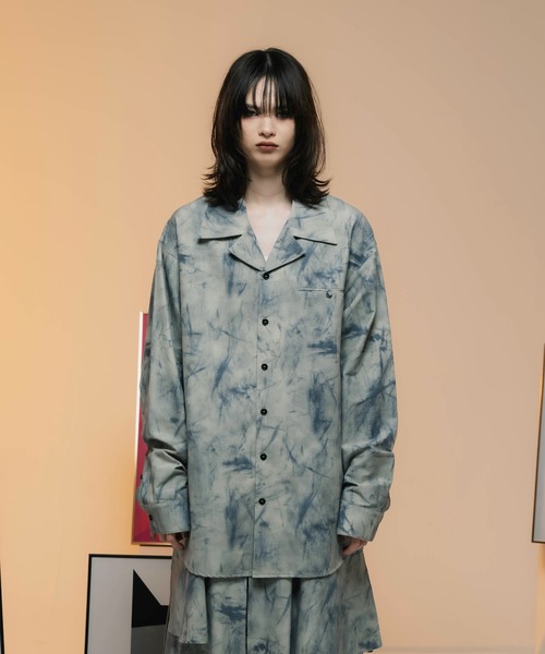 ONEVOID(ワンボイド)の「Big silhouette shirt - ビッグシルエットシャツ -(シャツ/ブラウス・メンズ・グレー/カーキ・MEDIUM/LARGE)」の3枚目の写真