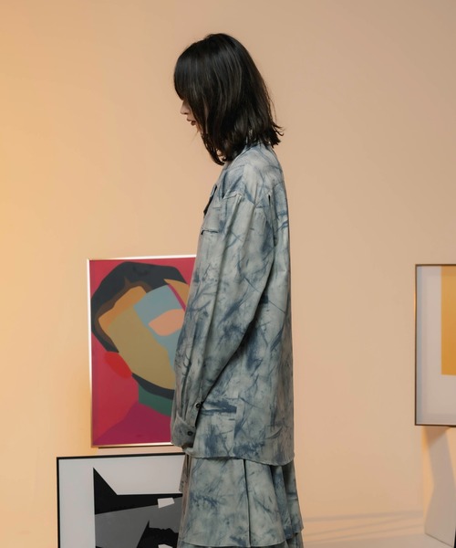 ONEVOID(ワンボイド)の「Big silhouette shirt - ビッグシルエットシャツ -(シャツ/ブラウス・メンズ・グレー/カーキ・MEDIUM/LARGE)」の4枚目の写真