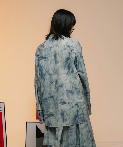 ONEVOID(ワンボイド)の「Big silhouette shirt - ビッグシルエットシャツ -(シャツ/ブラウス・メンズ・グレー/カーキ・MEDIUM/LARGE)」の5枚目の写真