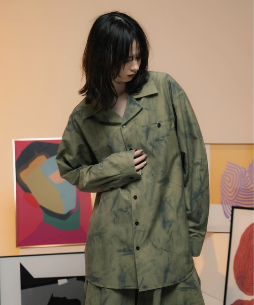 ONEVOID(ワンボイド)の「Big silhouette shirt - ビッグシルエットシャツ -(シャツ/ブラウス・メンズ・グレー/カーキ・MEDIUM/LARGE)」の15枚目の写真