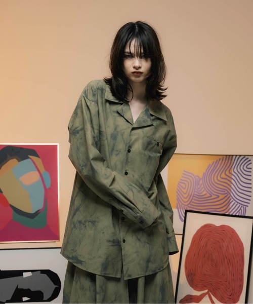 ONEVOID(ワンボイド)の「Big silhouette shirt - ビッグシルエットシャツ -(シャツ/ブラウス・メンズ・グレー/カーキ・MEDIUM/LARGE)」の16枚目の写真