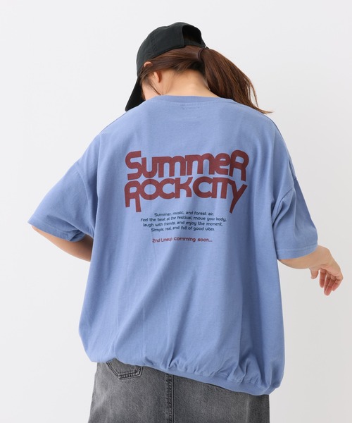 HEART MARKET(ハートマーケット)の「Summer Rock Big T(Tシャツ/カットソー・レディース・ブルー/ブラック/グレイッシュベージュ・FREE)」の1枚目の写真