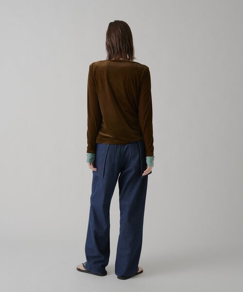 WHIMSIC(ウィムジック)の「【WHIMSIC】マルチウェイシアーベロアカーディガン(Tシャツ/カットソー・レディース・グレー/ブラウン/ネイビー・FREE)」の4枚目の写真