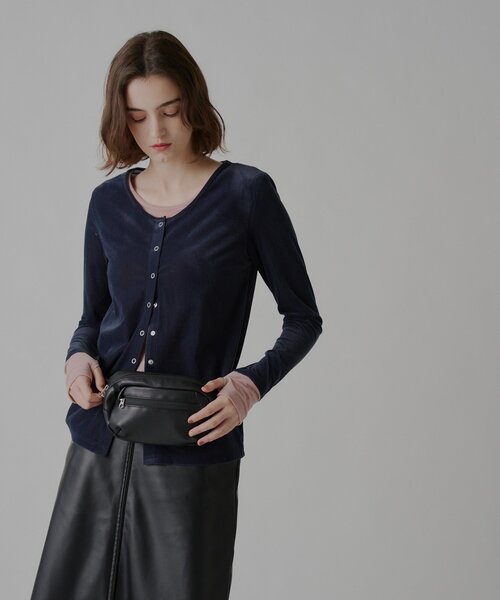 WHIMSIC(ウィムジック)の「【WHIMSIC】マルチウェイシアーベロアカーディガン(Tシャツ/カットソー・レディース・グレー/ブラウン/ネイビー・FREE)」の19枚目の写真