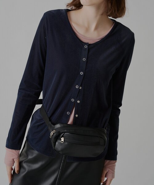 WHIMSIC(ウィムジック)の「【WHIMSIC】マルチウェイシアーベロアカーディガン(Tシャツ/カットソー・レディース・グレー/ブラウン/ネイビー・FREE)」の20枚目の写真