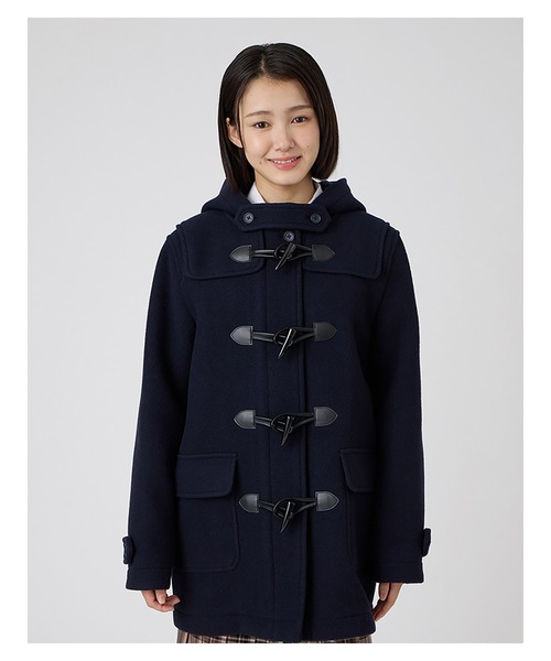 EASTBOY(イーストボーイ)の「ダッフルコート ダブルフェィス 袖裏地 ジップ付 制服 スクールコート 中学生 高校生(ダッフルコート・キッズ・ネイビー・11号/9号/13号)」の1枚目の写真