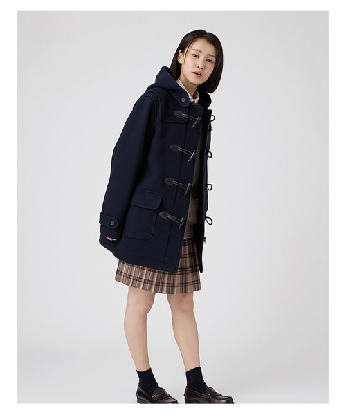 EASTBOY(イーストボーイ)の「ダッフルコート ダブルフェィス 袖裏地 ジップ付 制服 スクールコート 中学生 高校生(ダッフルコート・キッズ・ネイビー・11号/9号/13号)」の7枚目の写真