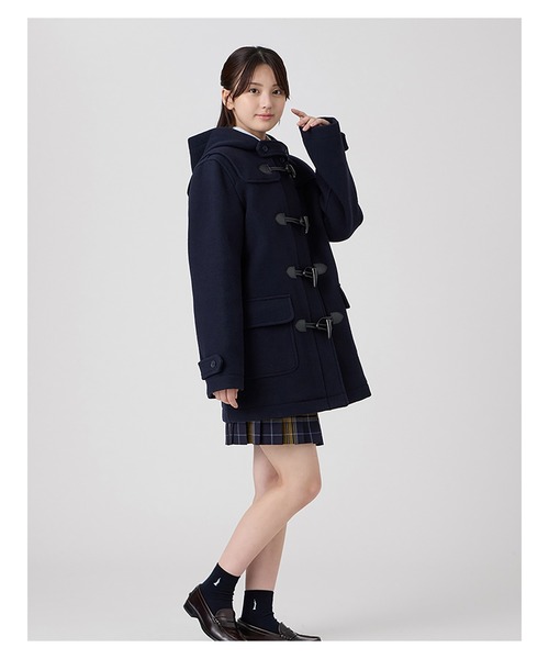 EASTBOY(イーストボーイ)の「ダッフルコート ダブルフェィス 袖裏地 ジップ付 制服 スクールコート 中学生 高校生(ダッフルコート・キッズ・ネイビー・11号/9号/13号)」の17枚目の写真