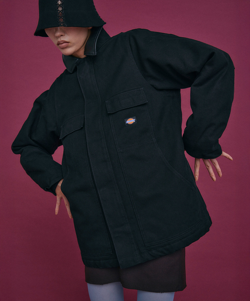 Dickies(ディッキーズ)の「DICKIES 別注 DUCK ジャケット(その他アウター・レディース・ブラック/アイボリー・SMALL/MEDIUM)」の1枚目の写真