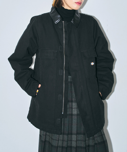 Dickies(ディッキーズ)の「DICKIES 別注 DUCK ジャケット(その他アウター・レディース・ブラック/アイボリー・SMALL/MEDIUM)」の9枚目の写真