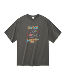 キャッチ半袖Tシャツグレー