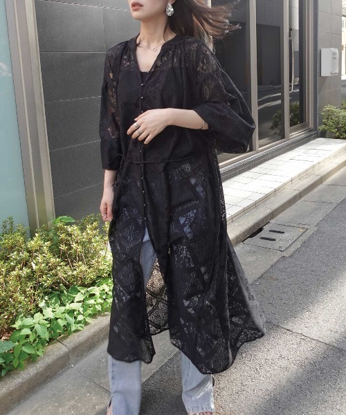 CORNERS(コーナーズ)の「ブロックレースボリュームスリーブワンピース(ワンピース・レディース・ベージュ/ブラック/アイボリー/ホワイト・M)」の14枚目の写真