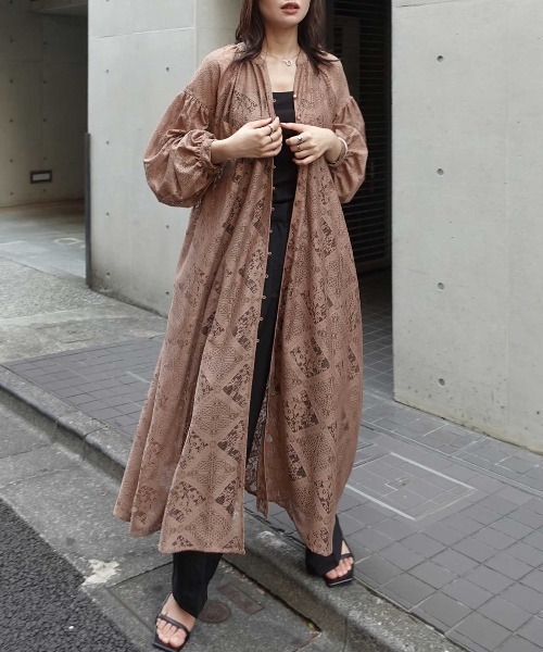 CORNERS(コーナーズ)の「ブロックレースボリュームスリーブワンピース(ワンピース・レディース・ベージュ/ブラック/アイボリー/ホワイト・M)」の18枚目の写真