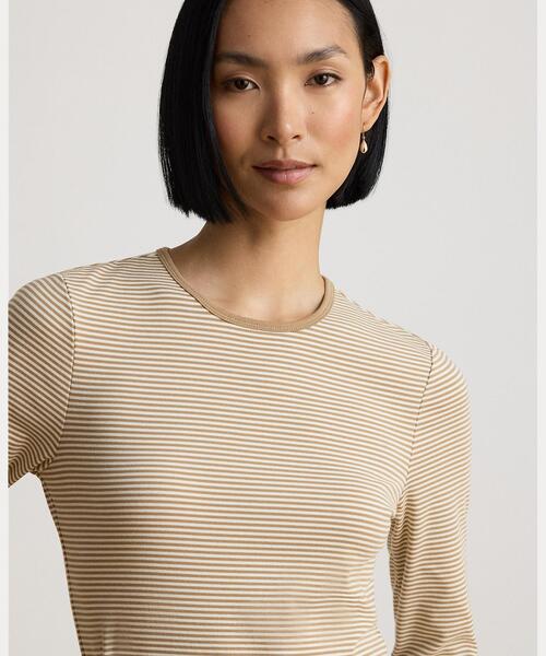LAUREN RALPH LAUREN(ローレン ラルフ ローレン)の「ストライプド ストレッチ コットン ロングスリーブ Tシャツ(Tシャツ/カットソー・レディース・ブラウン系5・L/M/S)」の6枚目の写真
