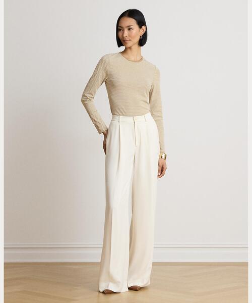 LAUREN RALPH LAUREN(ローレン ラルフ ローレン)の「ストライプド ストレッチ コットン ロングスリーブ Tシャツ(Tシャツ/カットソー・レディース・ブラウン系5・L/M/S)」の5枚目の写真