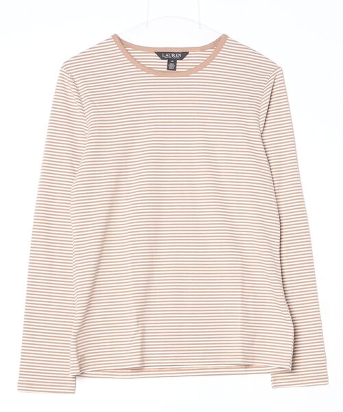LAUREN RALPH LAUREN(ローレン ラルフ ローレン)の「ストライプド ストレッチ コットン ロングスリーブ Tシャツ(Tシャツ/カットソー・レディース・ブラウン系5・L/M/S)」の3枚目の写真