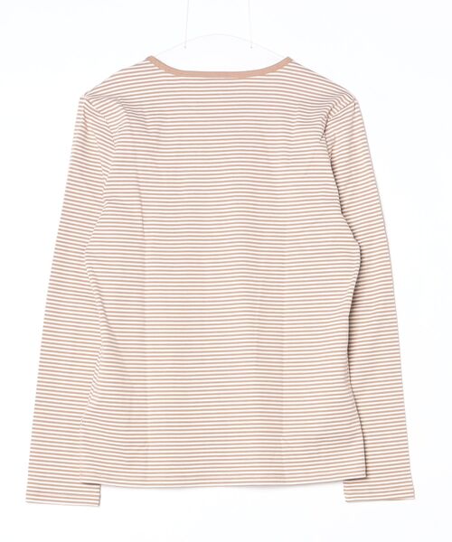 LAUREN RALPH LAUREN(ローレン ラルフ ローレン)の「ストライプド ストレッチ コットン ロングスリーブ Tシャツ(Tシャツ/カットソー・レディース・ブラウン系5・L/M/S)」の2枚目の写真