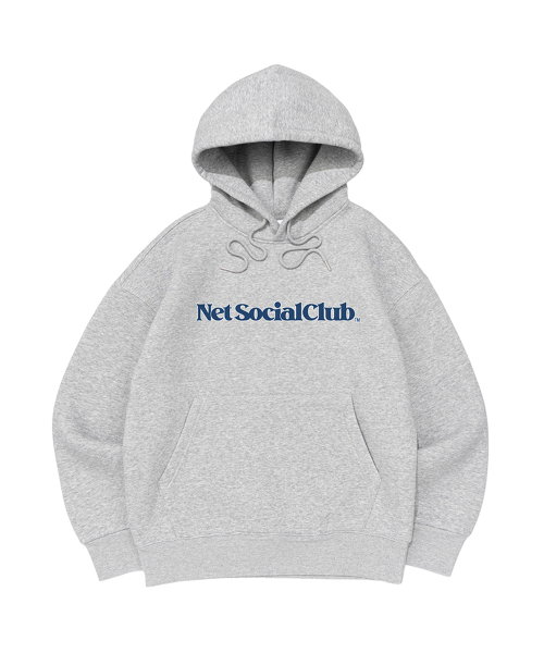 Outline Straight Logo Brushed Hood Tee (Melange)