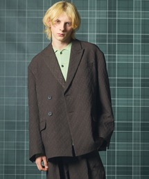《UNISEX》クラッキング3Dジャガードプライムオーバー2Bセミダブルテーラードジャケット/Cracking 3D Jacquard Prime-Over 2B Semi-double Tailored Jacket【MAISON SPECIAL/メゾンスペシャル】■セットアップ対応■