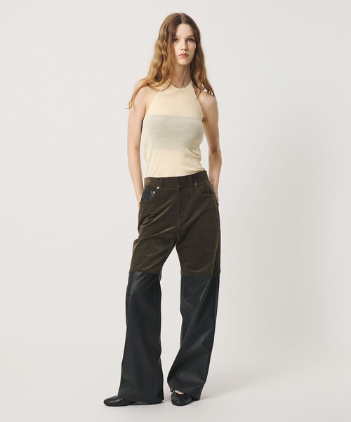 ATTISESSION(アティセッション)の「<ATTISESSION>CORD×レザーライク パンツ(その他パンツ・レディース・オリーブ/ブラック・36/38)」の5枚目の写真
