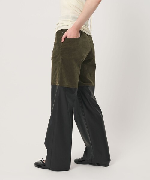 ATTISESSION(アティセッション)の「<ATTISESSION>CORD×レザーライク パンツ(その他パンツ・レディース・オリーブ/ブラック・36/38)」の8枚目の写真