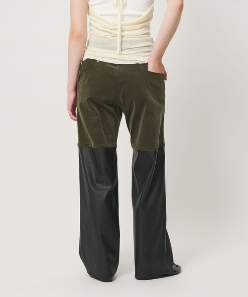 ATTISESSION(アティセッション)の「<ATTISESSION>CORD×レザーライク パンツ(その他パンツ・レディース・オリーブ/ブラック・36/38)」の9枚目の写真