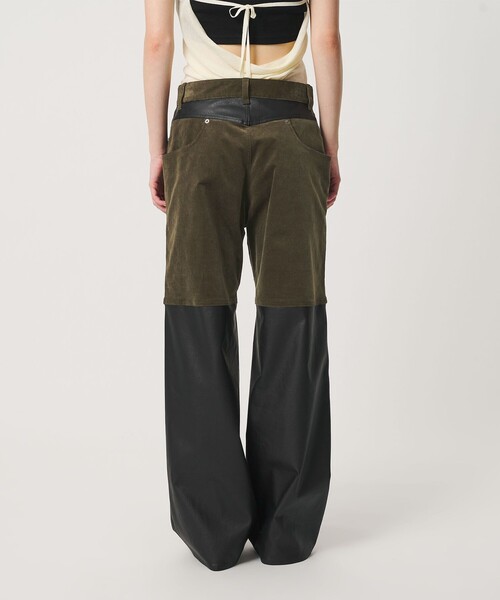 ATTISESSION(アティセッション)の「<ATTISESSION>CORD×レザーライク パンツ(その他パンツ・レディース・オリーブ/ブラック・36/38)」の13枚目の写真