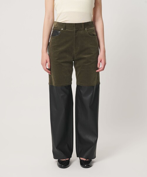 ATTISESSION(アティセッション)の「<ATTISESSION>CORD×レザーライク パンツ(その他パンツ・レディース・オリーブ/ブラック・36/38)」の14枚目の写真