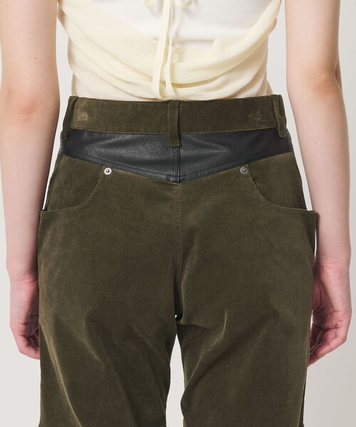 ATTISESSION(アティセッション)の「<ATTISESSION>CORD×レザーライク パンツ(その他パンツ・レディース・オリーブ/ブラック・36/38)」の22枚目の写真