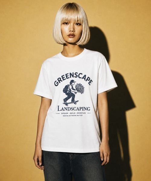 rehacer(レアセル)の「rehacer TEE : Green Escape TEE / グリーン エスケープ T-Shirt(Tシャツ/カットソー・メンズ・ブラック/ホワイト・LARGE/X-LARGE/MEDIUM/SMALL)」の2枚目の写真