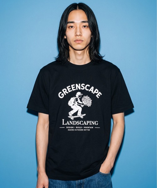 rehacer(レアセル)の「rehacer TEE : Green Escape TEE / グリーン エスケープ T-Shirt(Tシャツ/カットソー・メンズ・ブラック/ホワイト・LARGE/X-LARGE/MEDIUM/SMALL)」の1枚目の写真